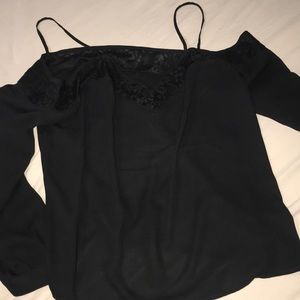 Black shirt with shoulders exposed!